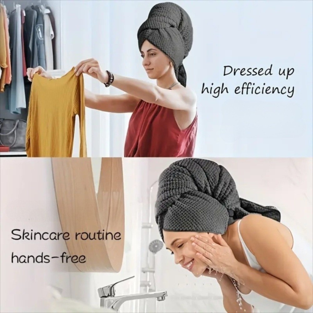 Hair Turban Towel - Ultra Absorbent Microfiber Hair Towel with