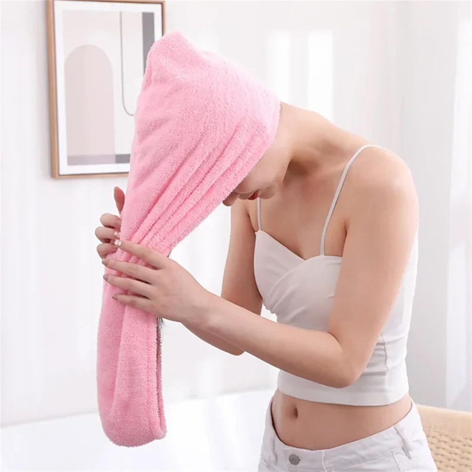 Hair Turban Towel - 1PC Coral Fleece Hair Towel Wrap