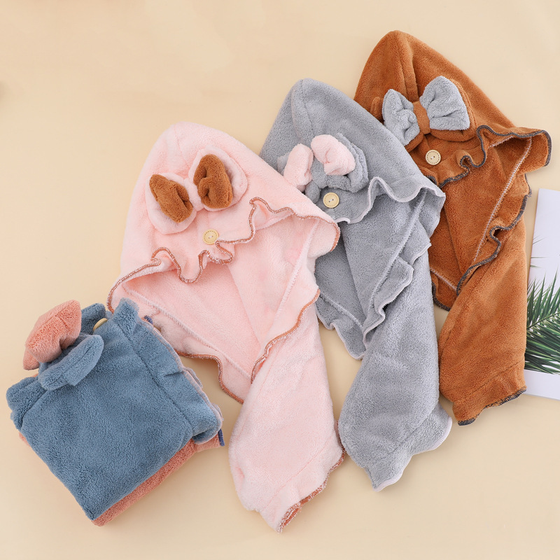 Fleece Solid Color Hair Towel  - đánh giá và giá Hair Turban Towel