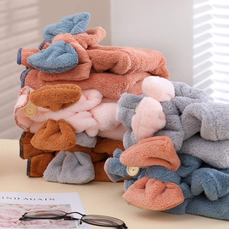 Fleece Solid Color Hair Towel  - đánh giá và giá Hair Turban Towel