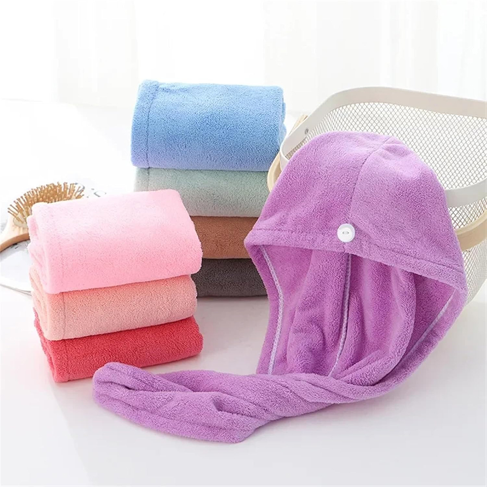 1PC Coral Fleece Hair Towel Wr - đánh giá và giá Hair Turban Towel
