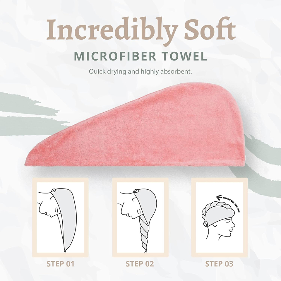 1PC Coral Fleece Hair Towel Wr - đánh giá và giá Hair Turban Towel