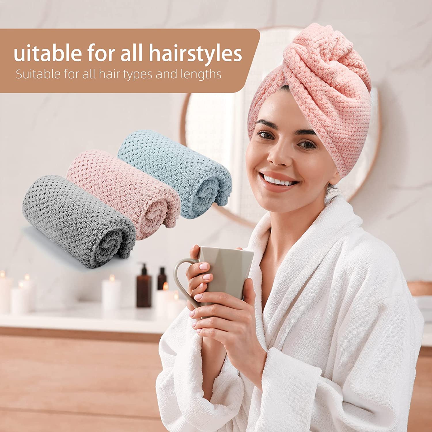 Women's Dry Hair Towel (Dry Ha - đánh giá và giá Hair Turban Towel
